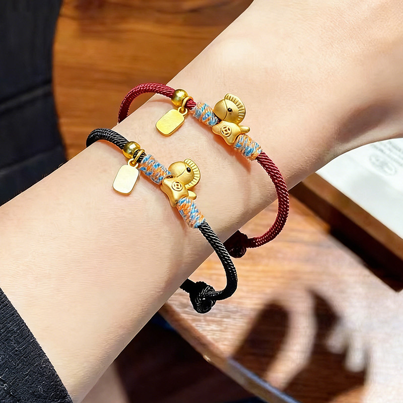 Gelang Couple Pasangan Tali Kepang Kuda Kecil Menawan Keberuntungan Gelang Wanita Uniseks Hadiah Ide