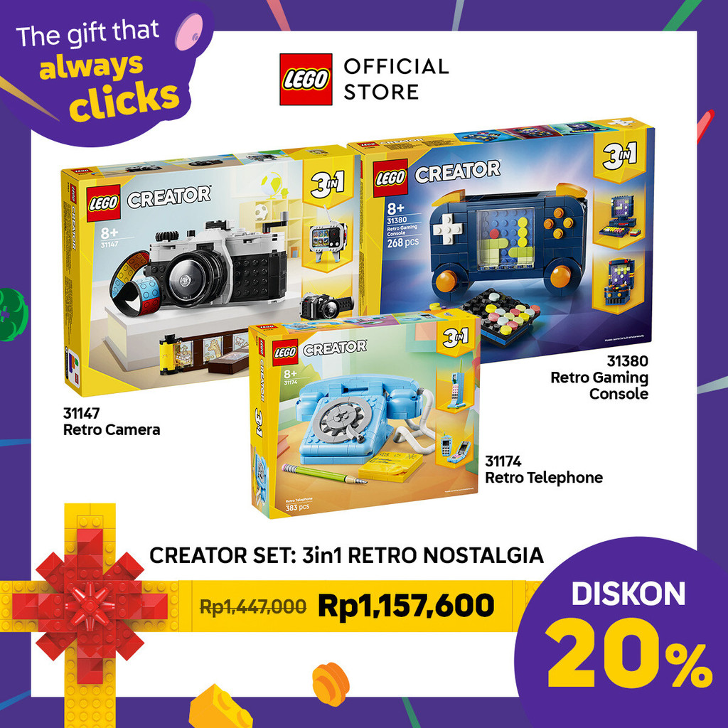 LEGO CREATOR 3IN1 STARTER PACK - LEGO Creator 31147 Retro Camera + LEGO Creator 31380 Retro Gaming C