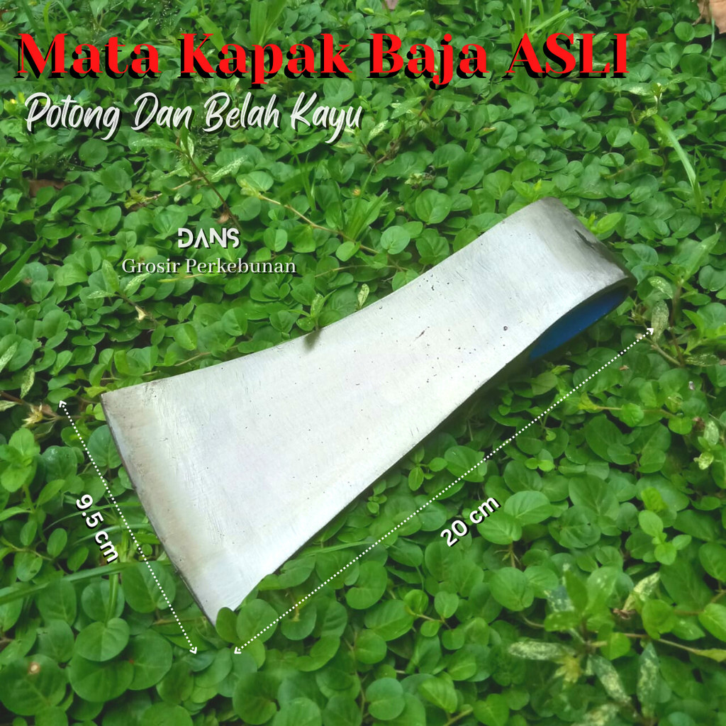 Kapak Tebang Belah Pohon Bahan Baja Finishing Super Tajam - Mata Kampak Potong Kayu Super Kuat Baja 