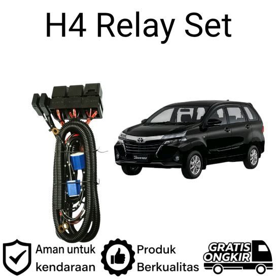AM Relay Set Lampu Utama LED H4  Mobil Toyota Grand New Avanza