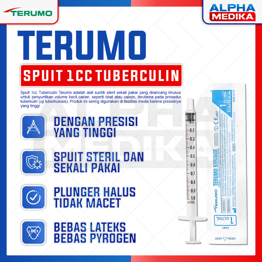 TERUMO - Spuit 1cc Terumo  / Spuit 1ml Terumo Tubercullin / Syringe Suntikan Terumo