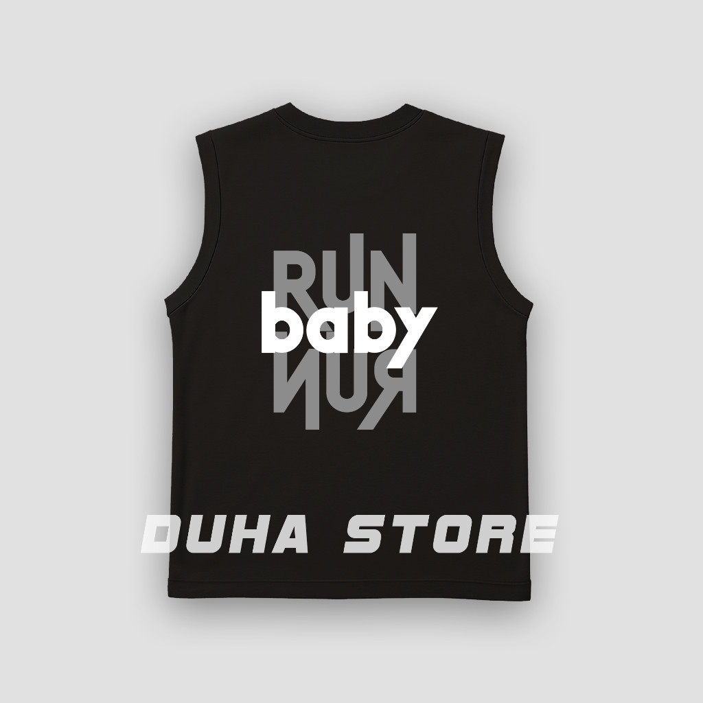 Jersey Run Baby Run Duha Sportwear Singlet Sport Olahraga Lari Pria Wanita