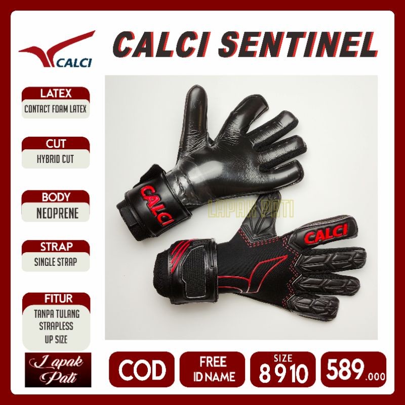 FREE SABLON NAMA CALCI SENTINEL HITAM  SARUNG TANGAN KIPER ORIGINAL