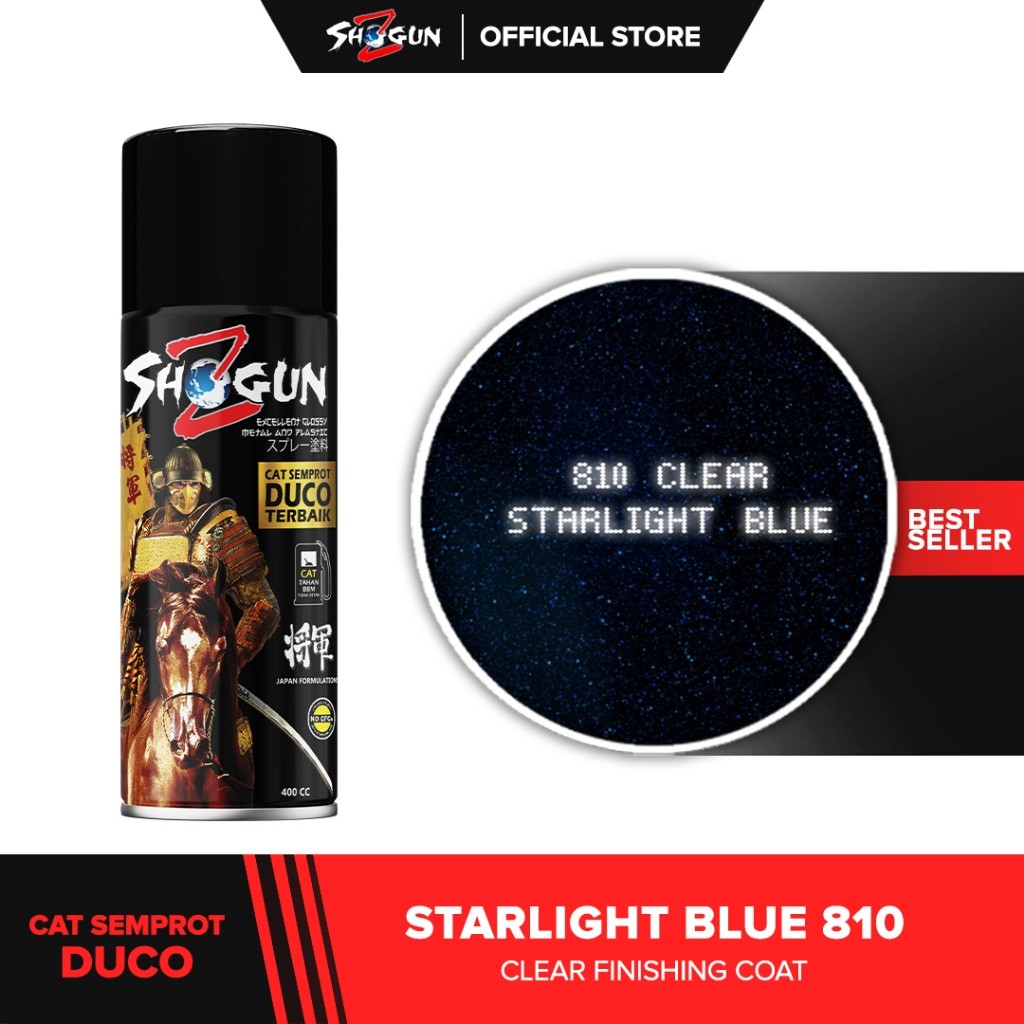 Cat Semprot Motor Shogun Z Paint CLEAR STARLIGHT BLUE 810 / Glitter Biru
