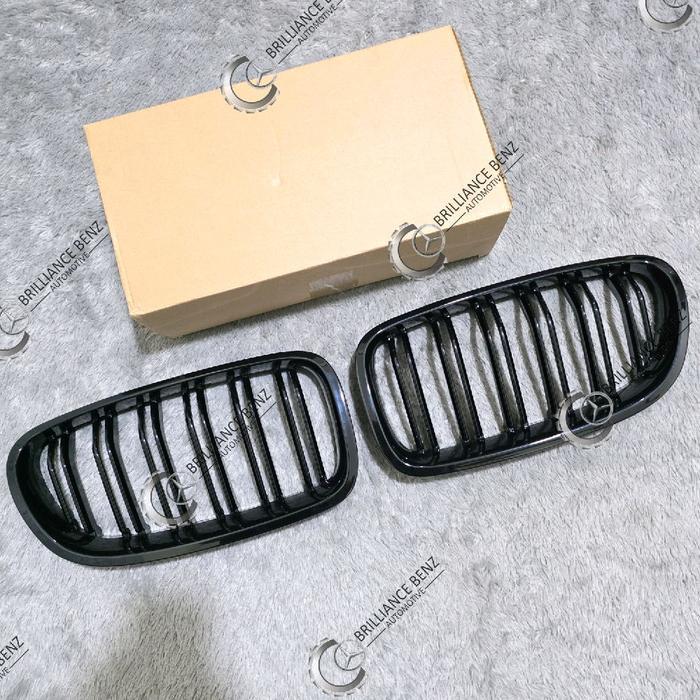 GRILL BMW E90 DOUBLE SLATE BLACK GLOSSY GRILLE BMW E90 LCI FACELIFT 2008-2012