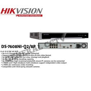 HIKVISION DS-7608NI-Q2/8P NVR 8 CHANNEL PoE / NVR 8 CHANNEL POE