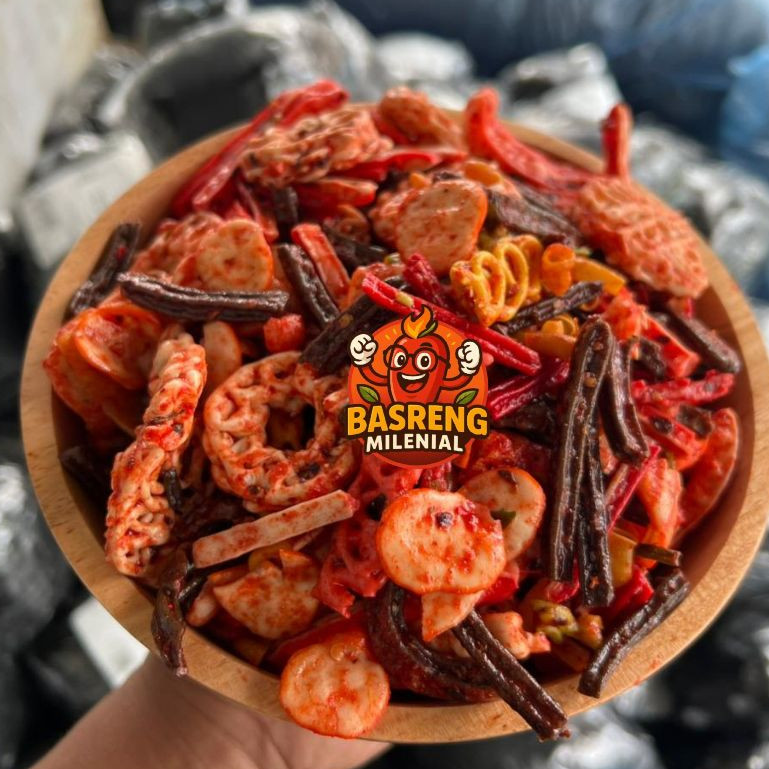 ANEKA CEMILAN PEDAS  DAUN JERUK KILOAN BUMBU REMPAH ASLI PILIHAN BASRENG KERUPUK  BETON KERIPIK KACA
