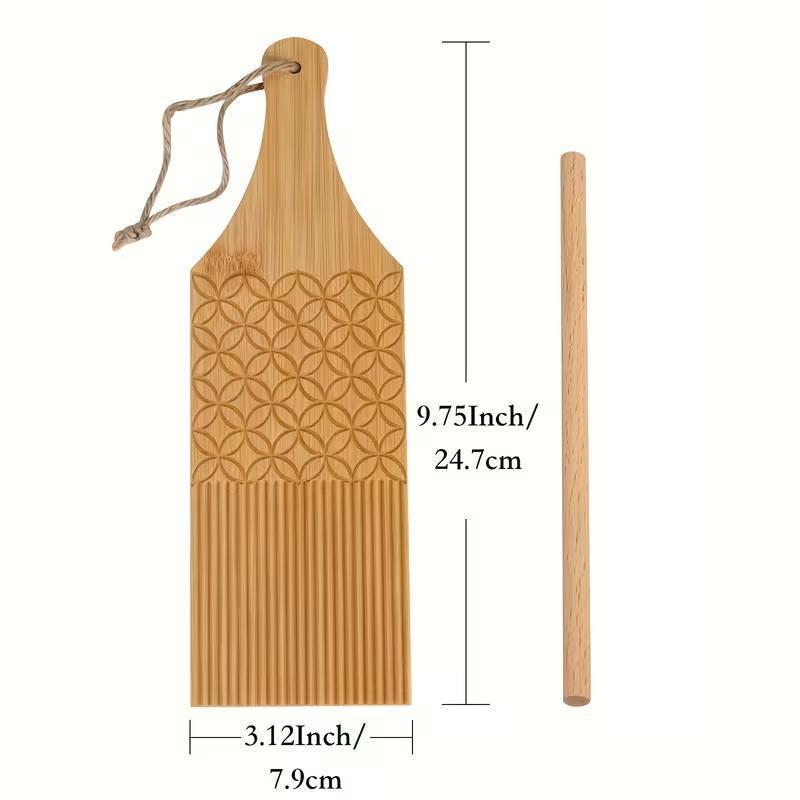 1 Set Bamboo Pasta Making Tools Gnocchi Board Dough Sheeter Kitchen Noodle Maker Shaper Bamboo Chopp