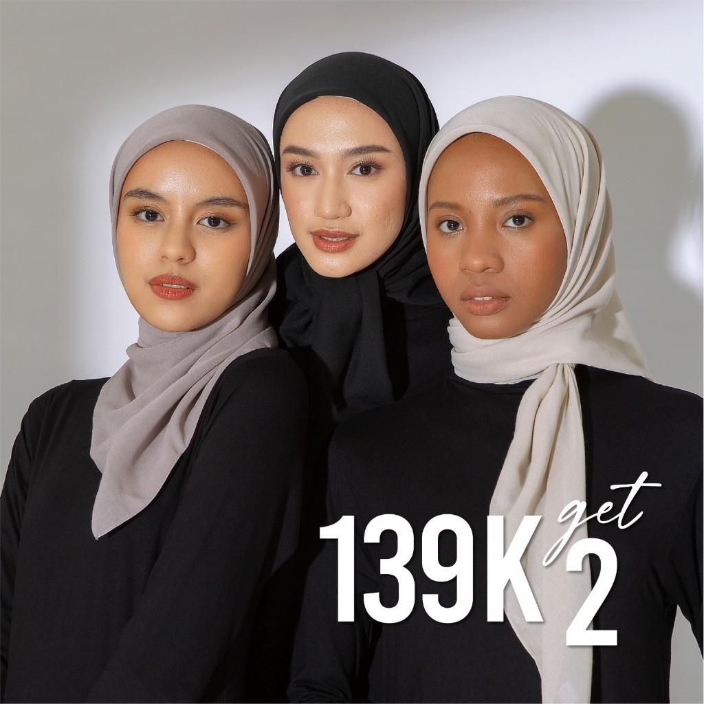 Lozy Hijab - 139K Get 2 Viona Plain Paris (Hijab Segiempat Voal Paris Premium)