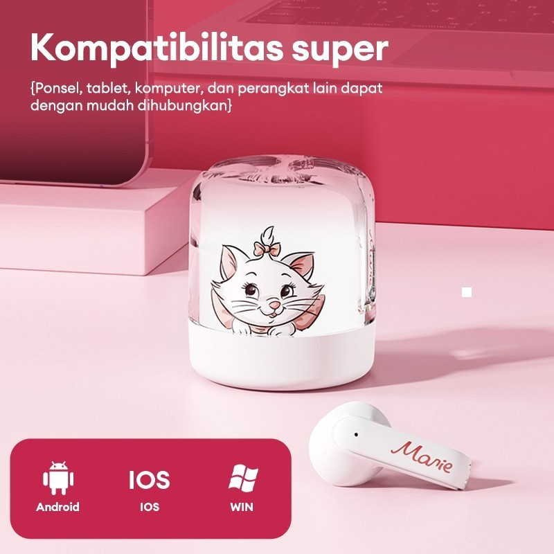 Disney QS-T20 Earphone Nirkabel Bluetooth 5.4 TWS HiFi Kualitas Suara Premium untuk Musik & Game | M