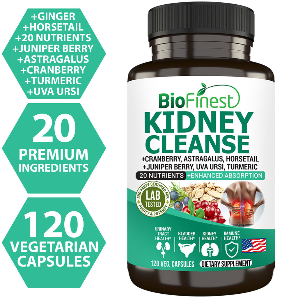 Biofinest Kidney Cleanse Supplement - 20 Nutrients Vitamins Cranberry