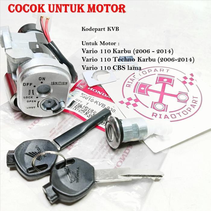 KUNCI KONTAK VARIO 110 OLD , VARIO 110 KARBU , VARIO 110 TECHNO CBS KOMPLIT SET KUNCI JOK KODE KVB M