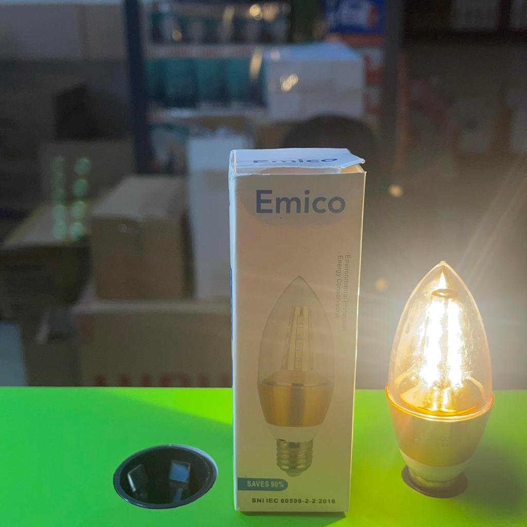 LAMPU LED CANDLE EMICO 5 WATT FITTING E14 KUNING 3000K