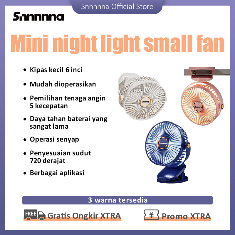 [Stok Siap] Snnnnna Portable Folding Fan Kipas Portable Kipas Angin Duduk Meja Mini Fan Isi Ulang US