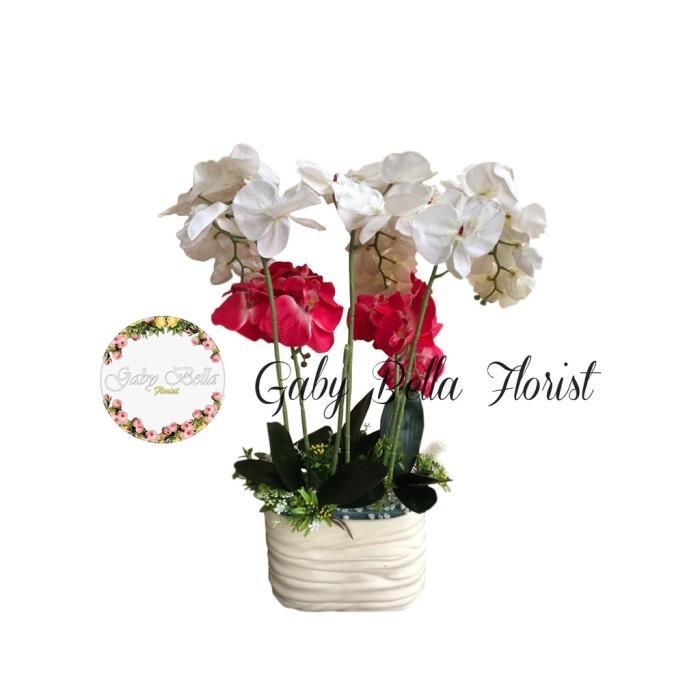 Rangkaian Bunga anggrek plastik bunga meja anggrek bunga pot anggrek latex pot bunga anggrek bunga u