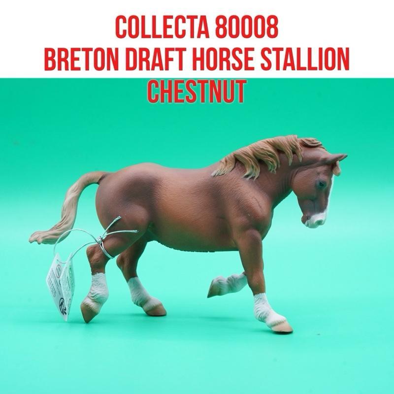 Collecta 80008 Breton Draft Horse Stallion Chestnut Kuda Jantan Breton Equus Caballus | Mainan Figur