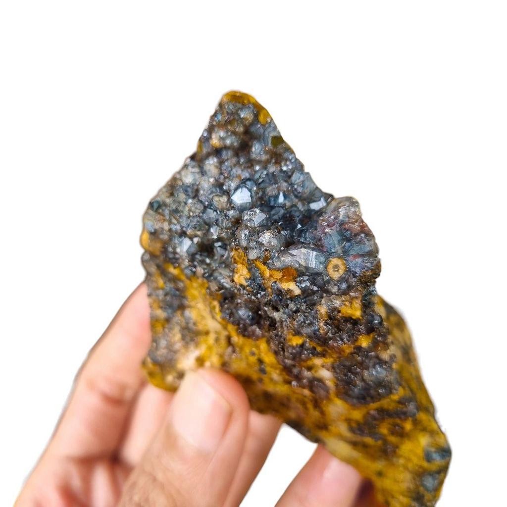 Rare Black Iron Quartz & Citrine Druzy – Multi-Mineral Collector Specimen