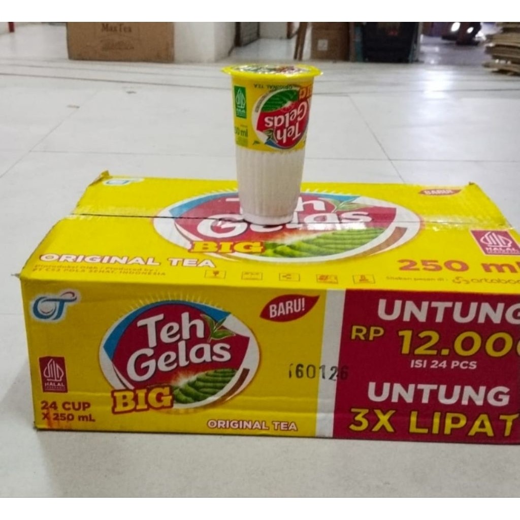 teh gelas big 250ml  24/ dus