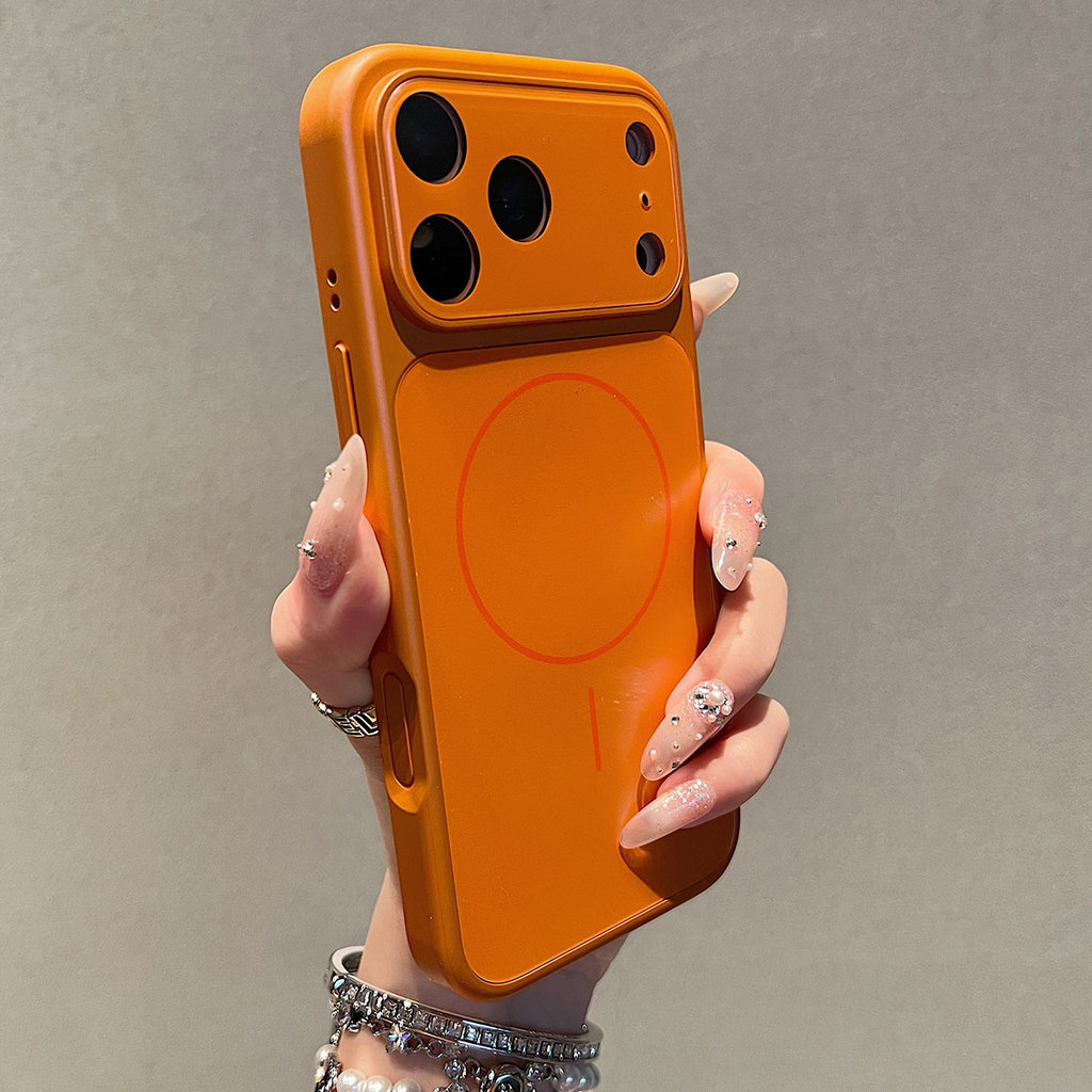 Casing Magnet Kaca Kamera Terintegrasi Warna Biru Tua untuk iPhone 13 14 15 16 17 Pro Max, Casing Be