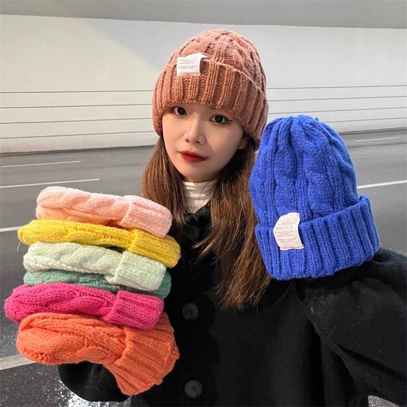 KKD Kupluk Winter Topi Kupluk Rajut Wol Hangat Beanie Unisex Pria Wanita Beanie – Topi Rajut Wol Kni