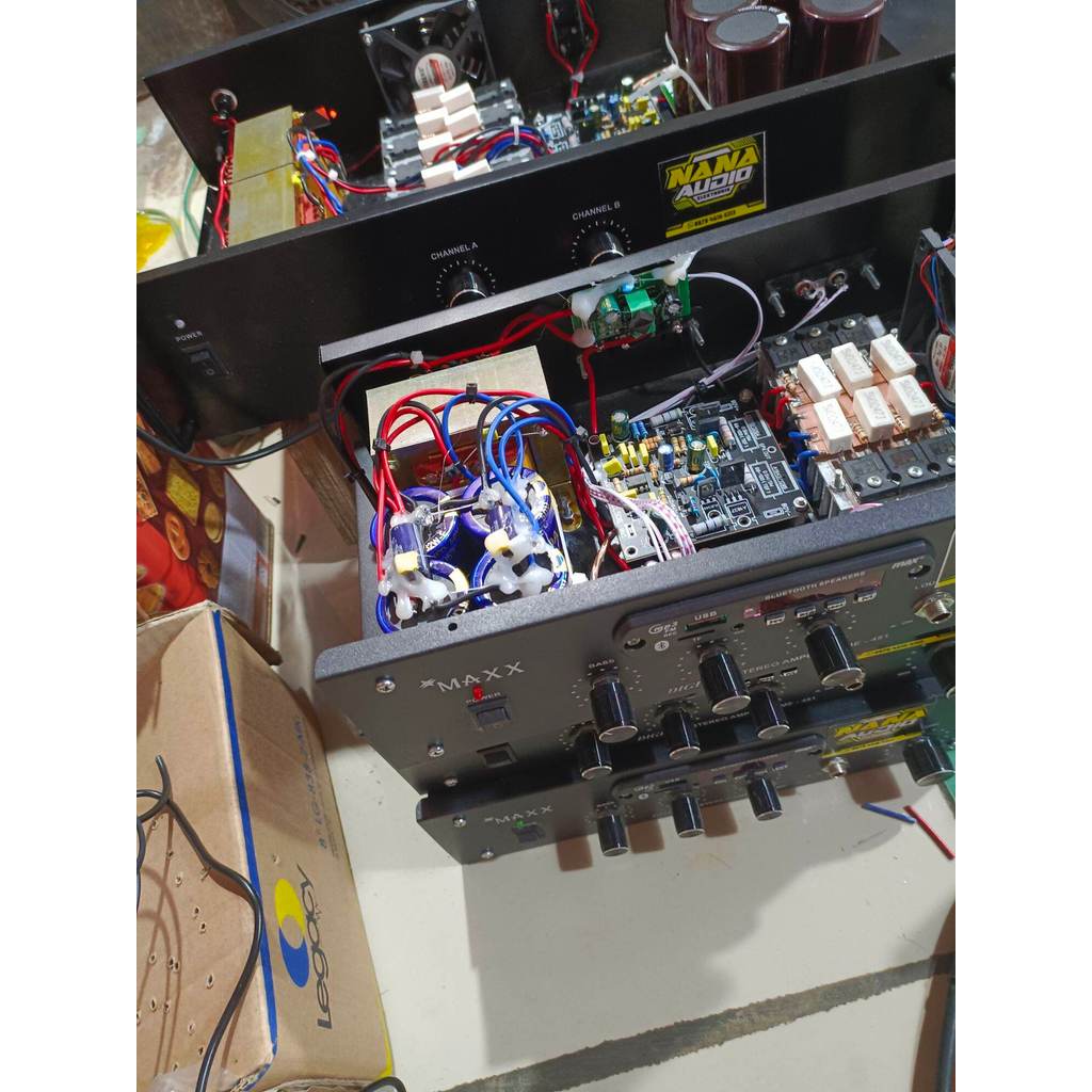 power amplifier rakitan 5 Amper. subwoofer.usb bluetooth dan karaoke