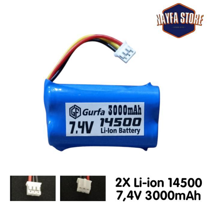 SBAPart Baterai RC/Speaker Aktif 2X14500 3000mAh 7.4v Soket JST PH2.0 3 PIN
