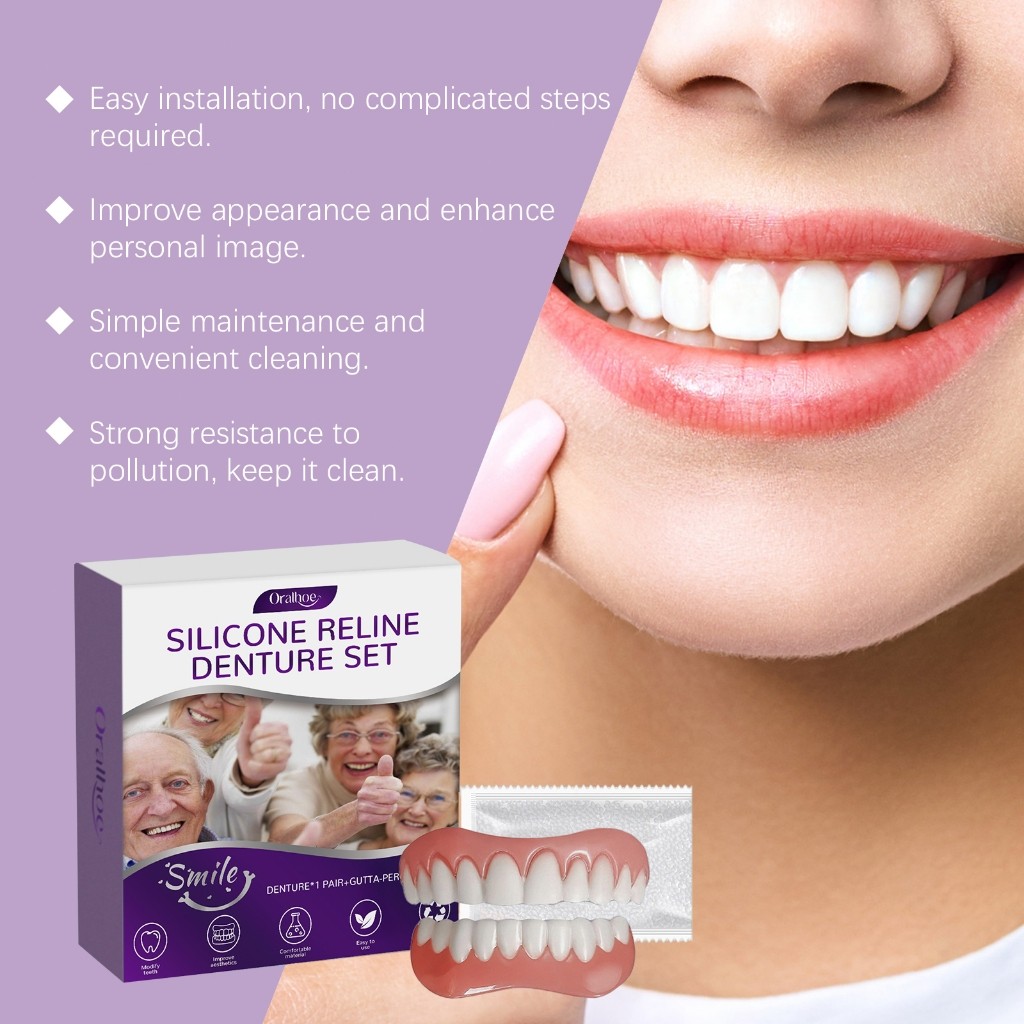 Oralhoe Gigi Palsu Lepas Pasang 1set Merapikan Gigi Dengan Veneer Gigi Bongkar Pasang Gigi Palsu Ins