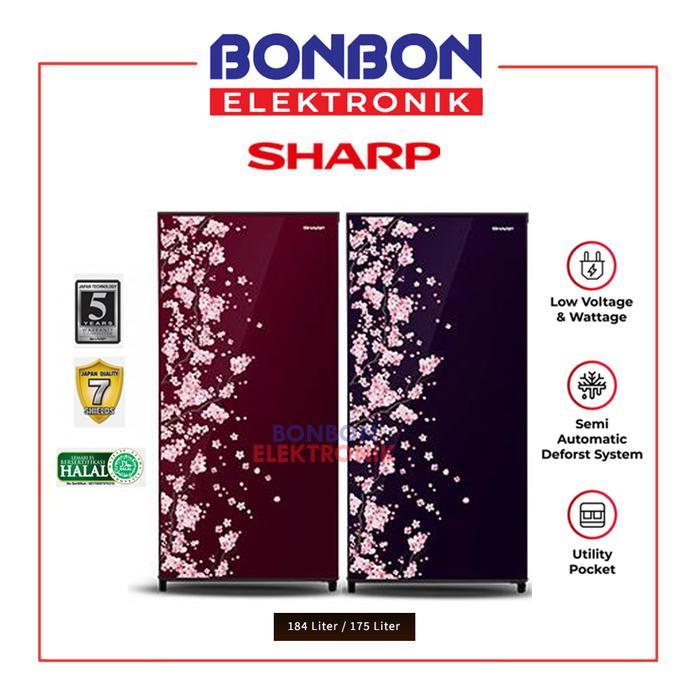Sharp Kulkas 1 Pintu SJ-N192D-VB/VR / SJN 192 DVB / SJN192 Sakura - Blue