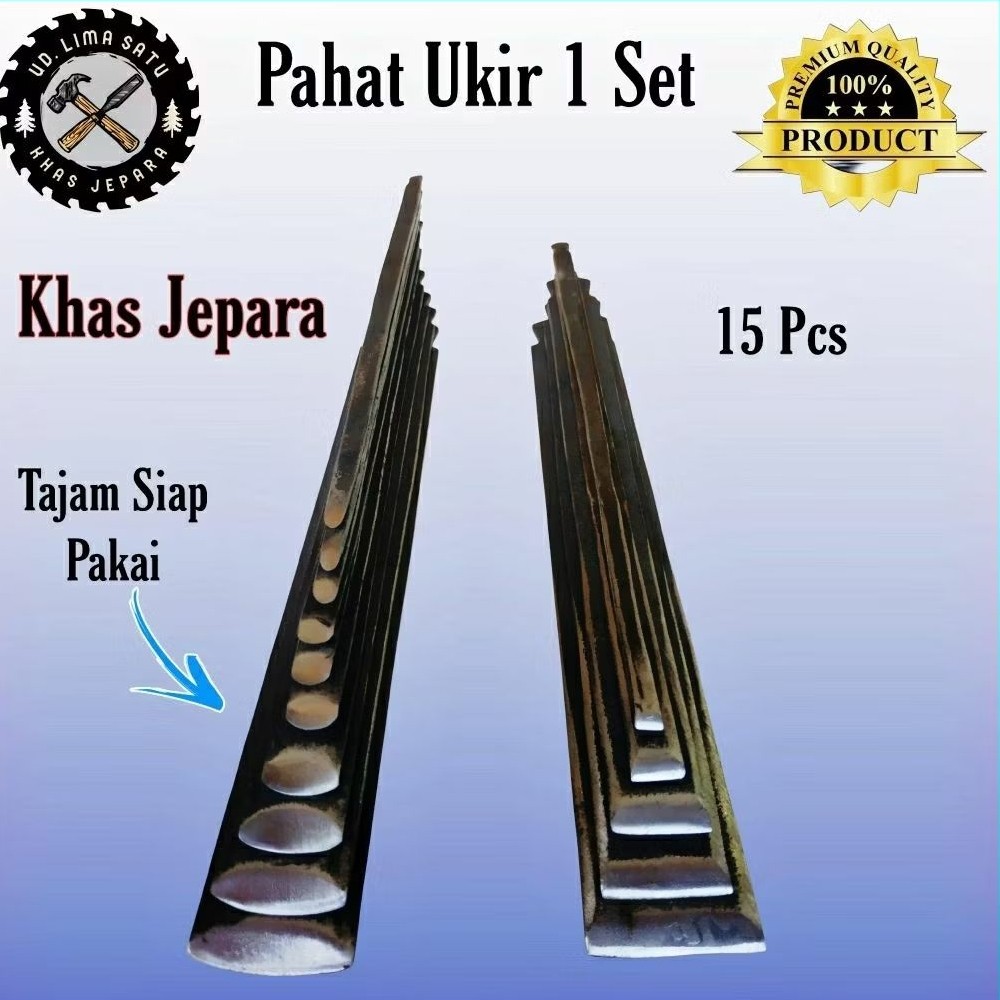 [TERMURAH] Alat Tatah Ukir Kerajinan Pahat Ukir Kayu/1 Set Isi 15Pcs QJS