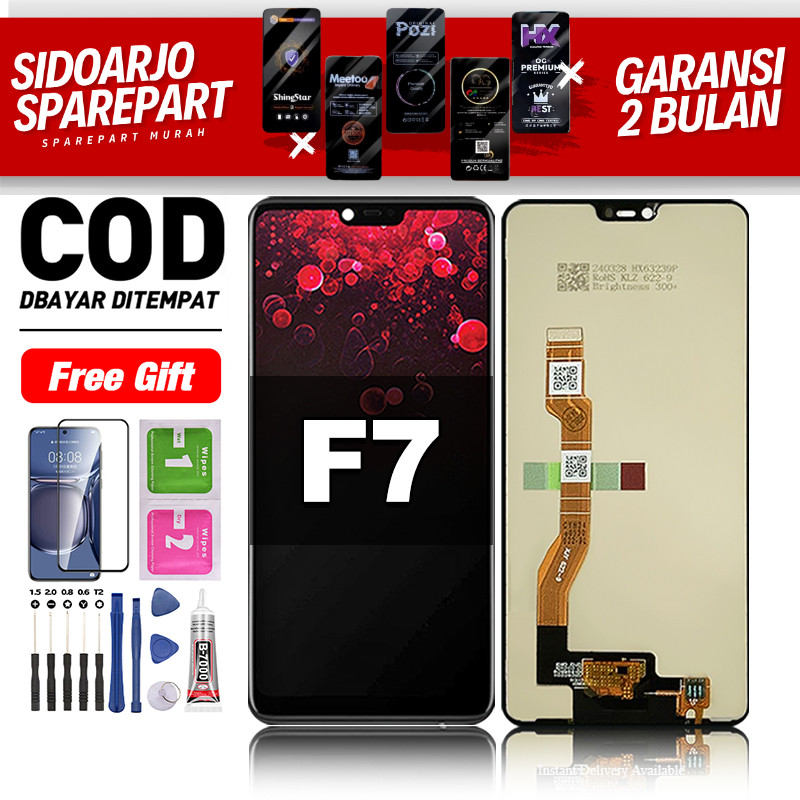 LCD FOR OPPO F7 Fullset hp layar Touchscreen untuk Glass Touch Screen Digitizer COD original free le