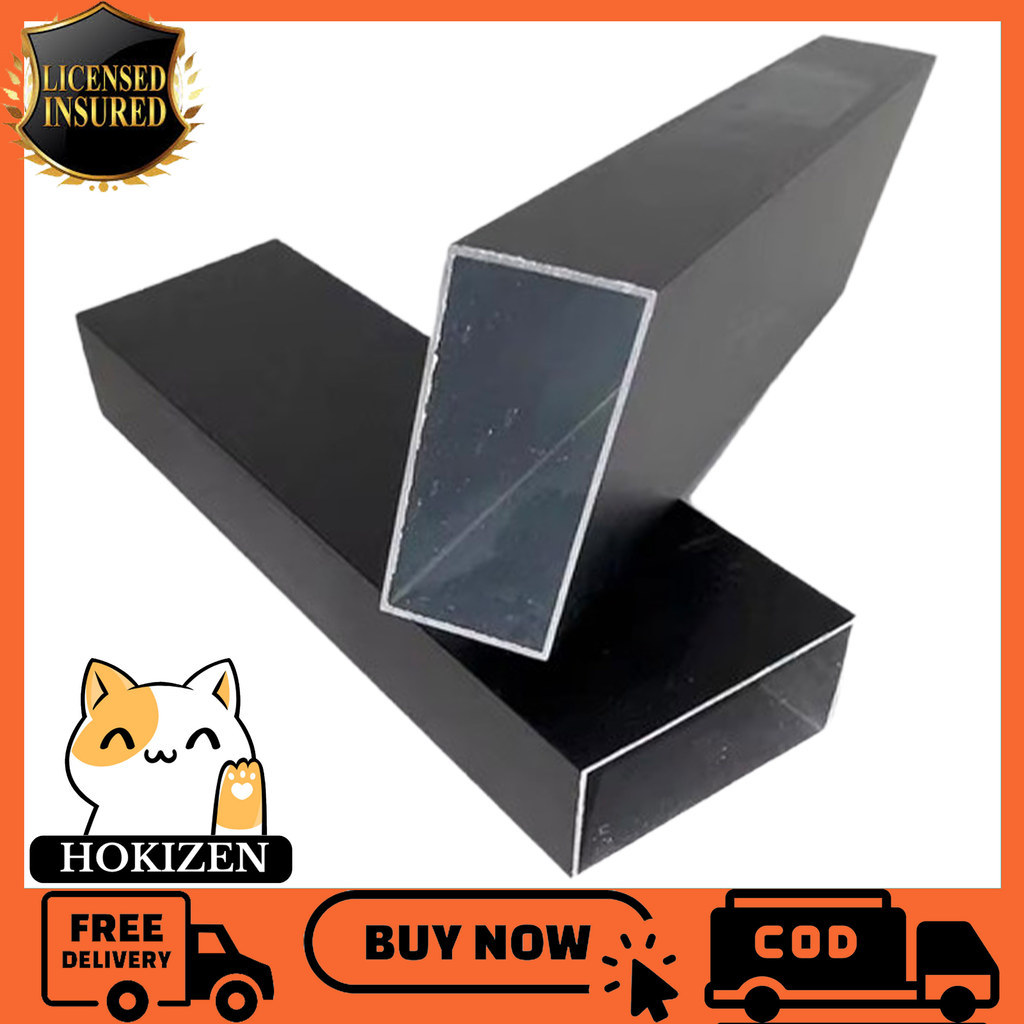 [Instan] Hollow Aluminium Holo (1x3 Inch) 25x76 Mm Petak Persegi Kotak Pipe Pipa Aluminium Silver Go
