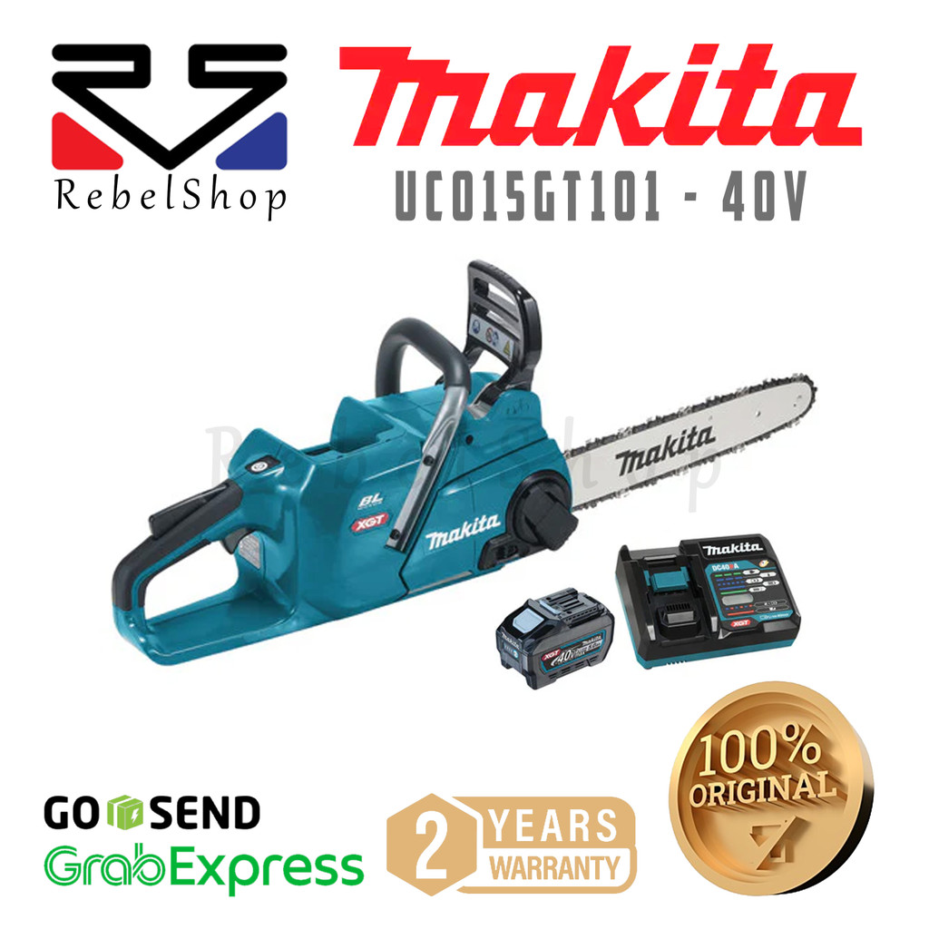 Promo Makita Cordless Baterai Chainsaw Chain Saw Mesin Gergaji Rantai Kayu 14" 14 Inch 40V + Baterai