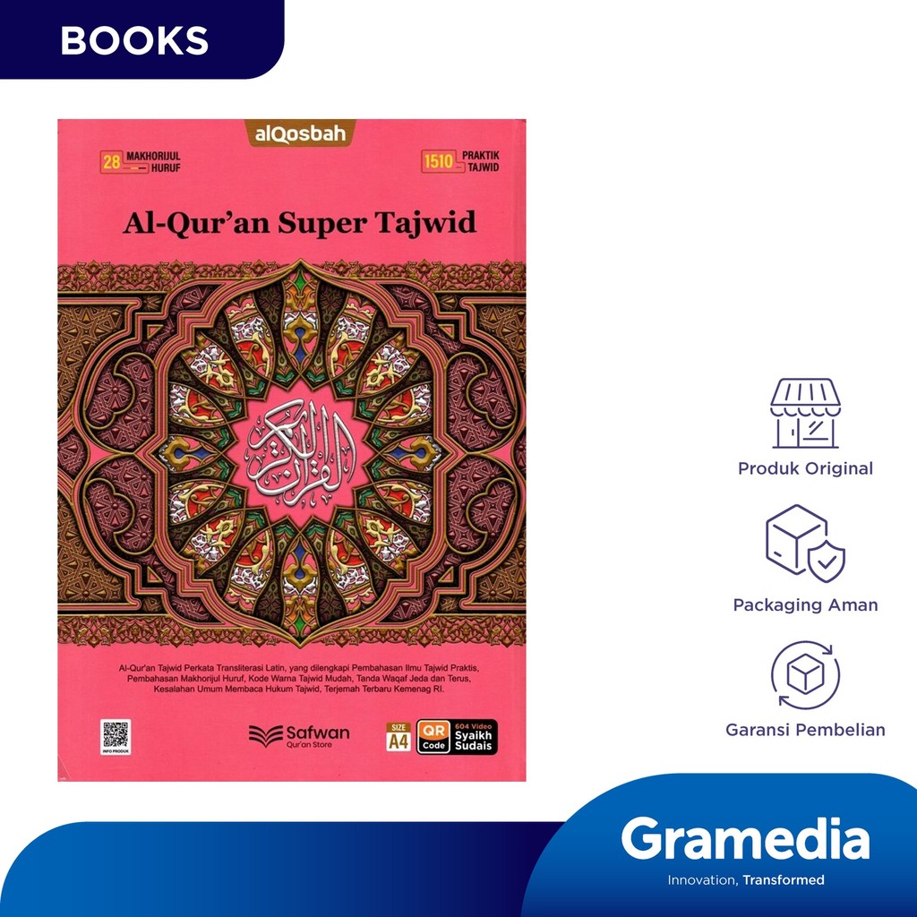 Al Qur'An Qosbah Super Tajwid A4 (Al Qosbah)