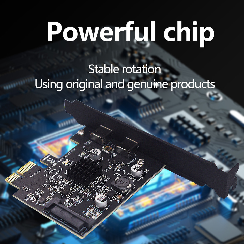 10Gbps PCIE USB32 Gen2 Expansion Card PCIE 1X To Dual Type C Port Adapter ASM3142 Controller Card PC