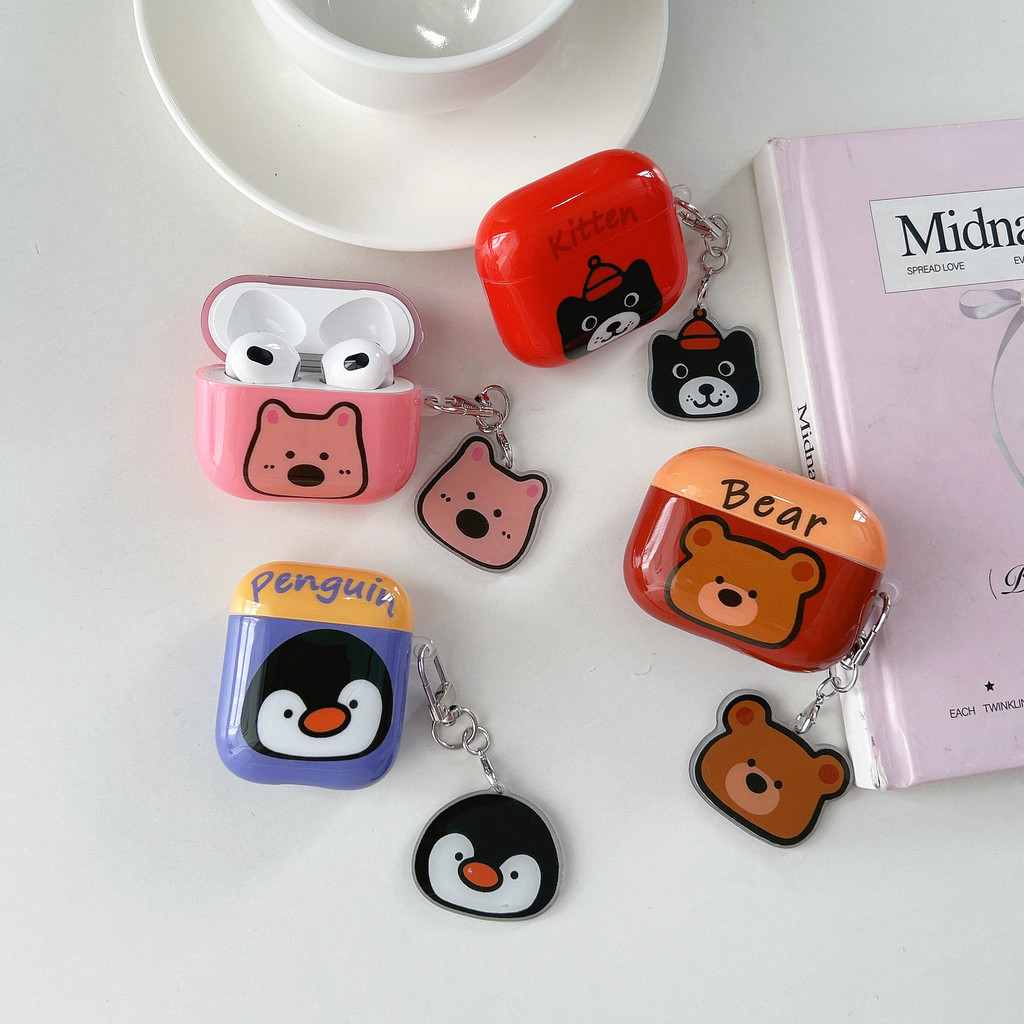 Untuk AirPods 4 AirPods pro3 2025 soft case lucu kartun kecil jellycat penguin dengan liontin AirPod