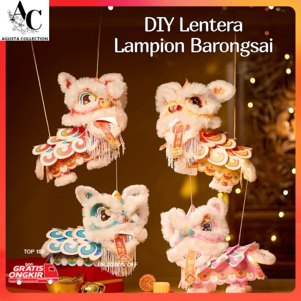 Hiasan Imlek / DIY Lion Dance Lantern hand craft Festival Imlek / Lentera DIY Lampion Barongsai Prak