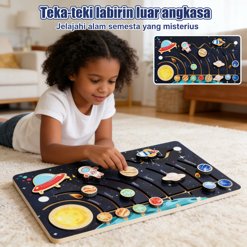 Papan Permainan Anak Puzzle Planet Luar Angkasa Surya Tata Surya Pendidikan Delapan