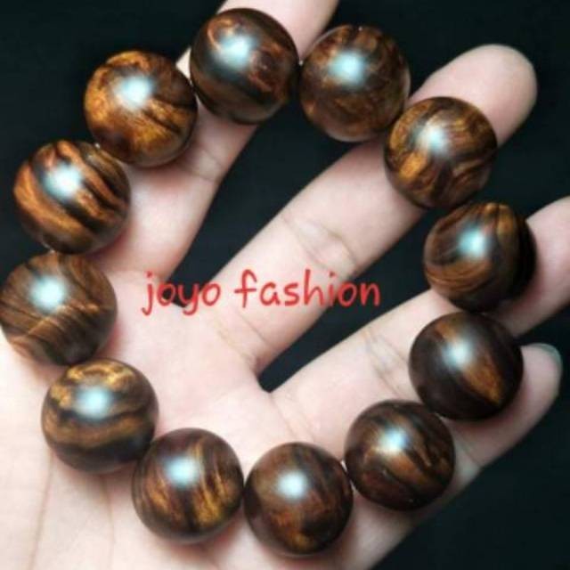 Gelang Tasbih Fosil Galih Kayu Gaharu Kalimantan Wangi