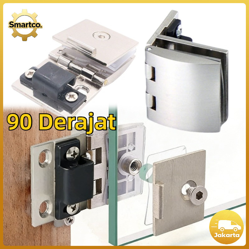 Engsel Jepit Pintu Lemari Kaca 90 Derajat Engsel Kaca Showcase Samping Hinge Glass Cabinet