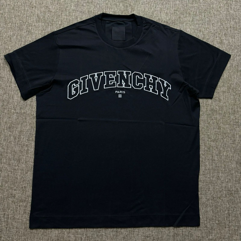 Givenchy Collage Logo Embroidered Tee Black Original Kaos Unisex