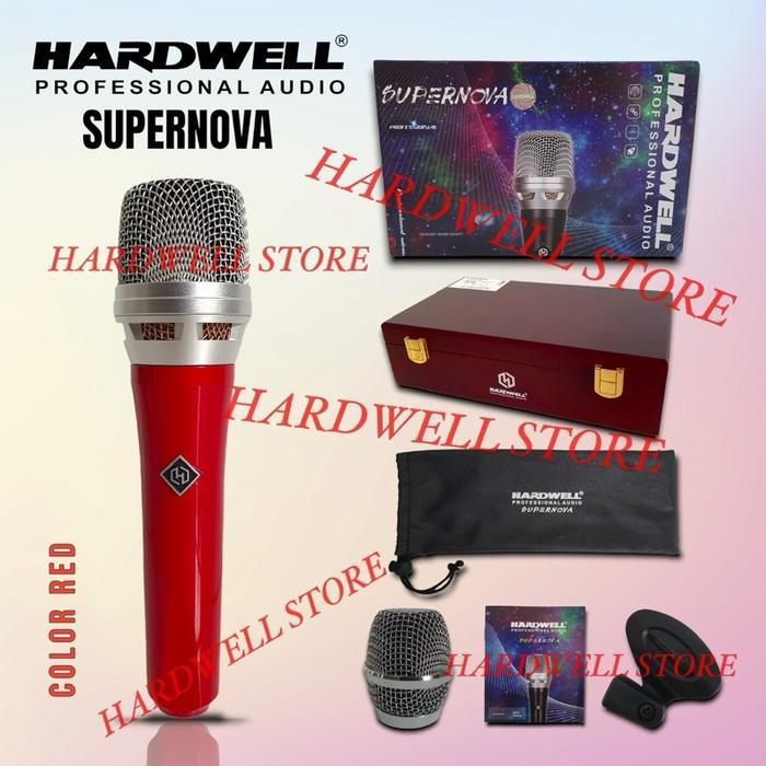 Microphone Kabel Hardwell Supernova Original Mikrofon Kabel dengan Kualitas Terbaik - Merah
