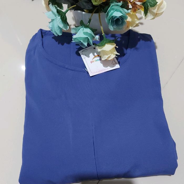 Gamis Nusaibah bahan rainbow twill | by Pelangi Hijab PH | busui friendly - ruby - saphire, XL