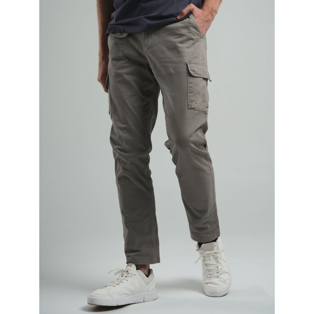 camel active Men's Stone Colour Cargo Twill Stretch Long Pants