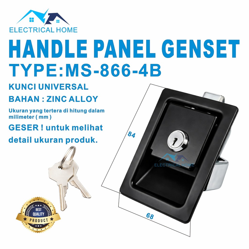 Kunci Handle Lock Panel Genset / Door Lock Genset (84mm) 4B