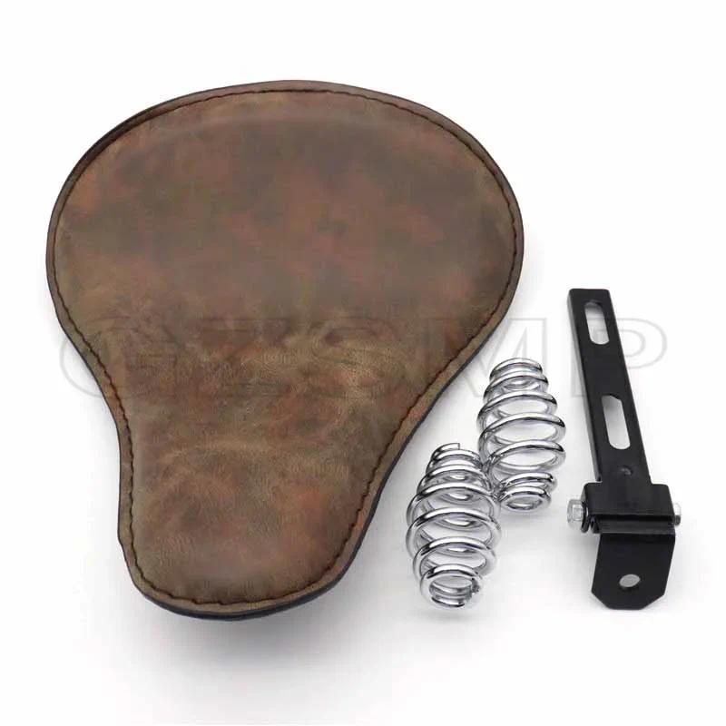 Motorcycle Spring Solo Seat stressed Soft Leather Cushion Kit For Sportster Bobber opper Heritage Sp
