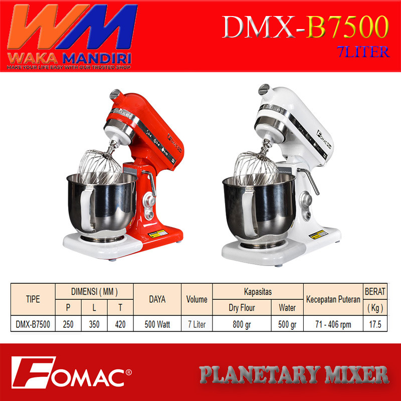 Planetary Mixer FOMAC+ DMX-B7500 – Mixer Adonan Roti & Kue