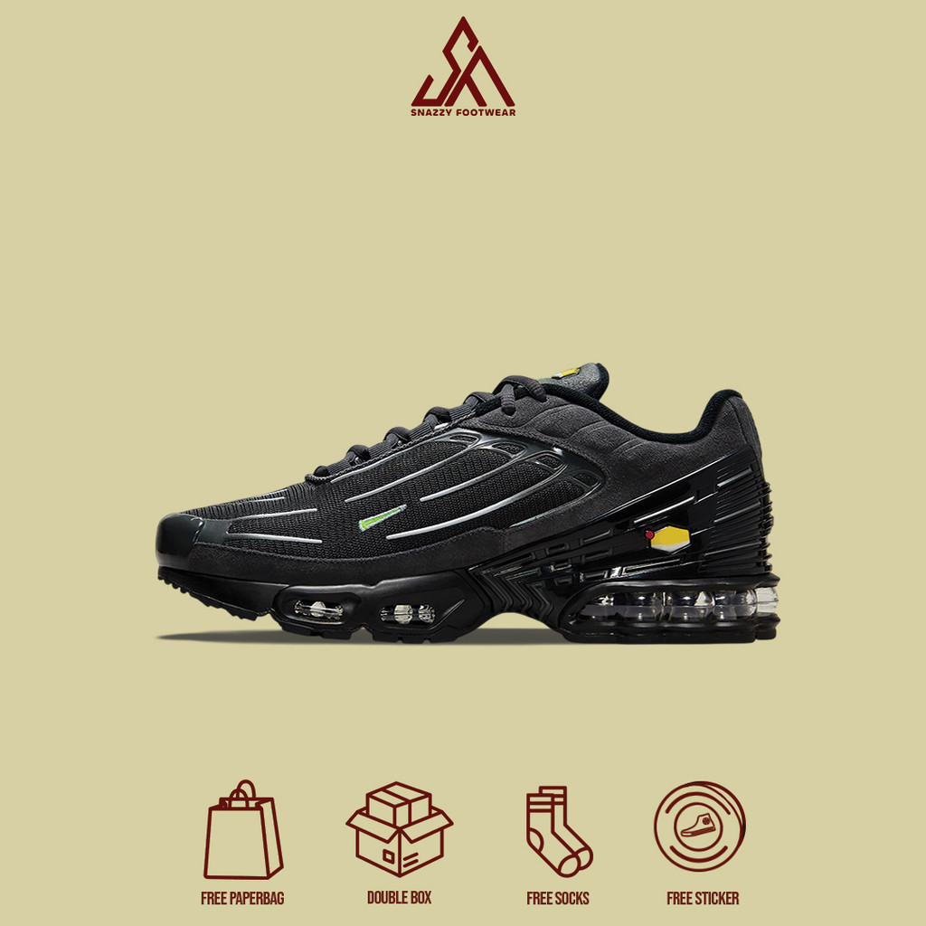 Sepatu Sneakers Nike Air Max Plus 3 Anthracite Volt 100% Original Unisex