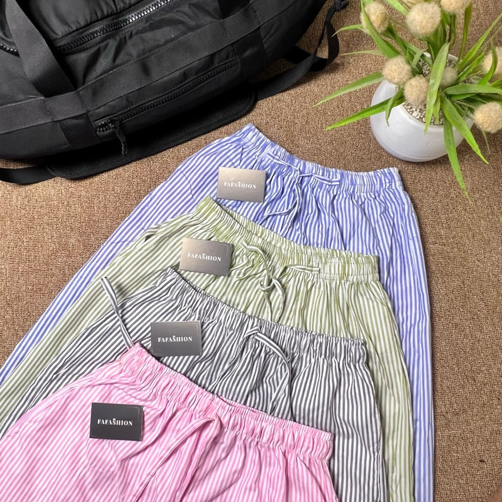 TERLARIS FAFASHION | Celana Wanita Stripe/Salur Kulot EveryDay Pants stripe Celana Kulot Motif Salur