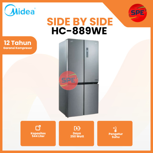 KULKAS 4 PINTU INVENTER BESAR MIDEA HC-889WE / HC889WE (MEDAN)