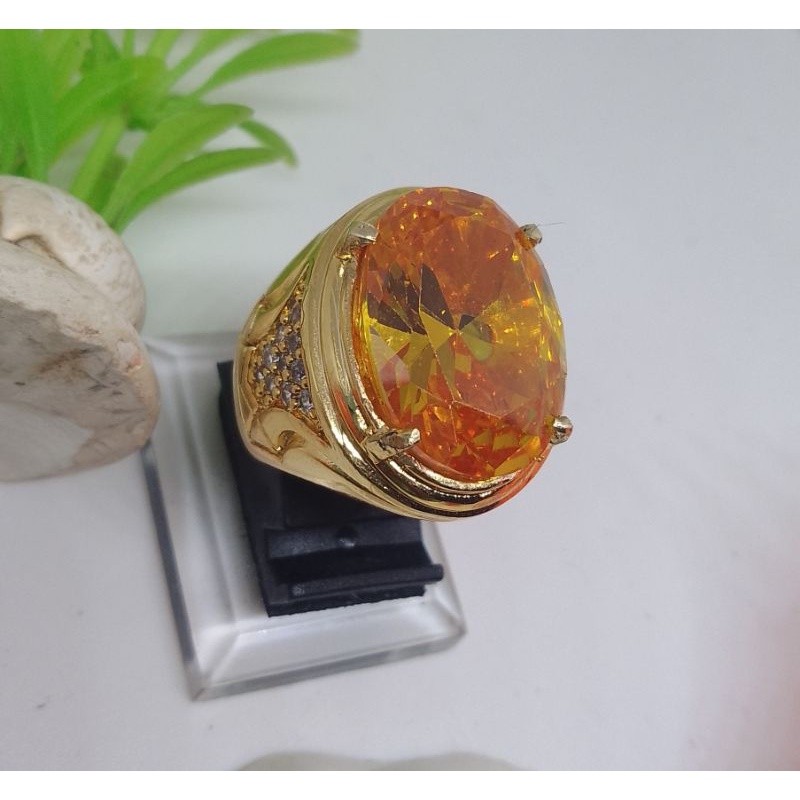 CINCIN BATU PERMATA YELLOW DIAMOND ASLI SUFER MEWAH